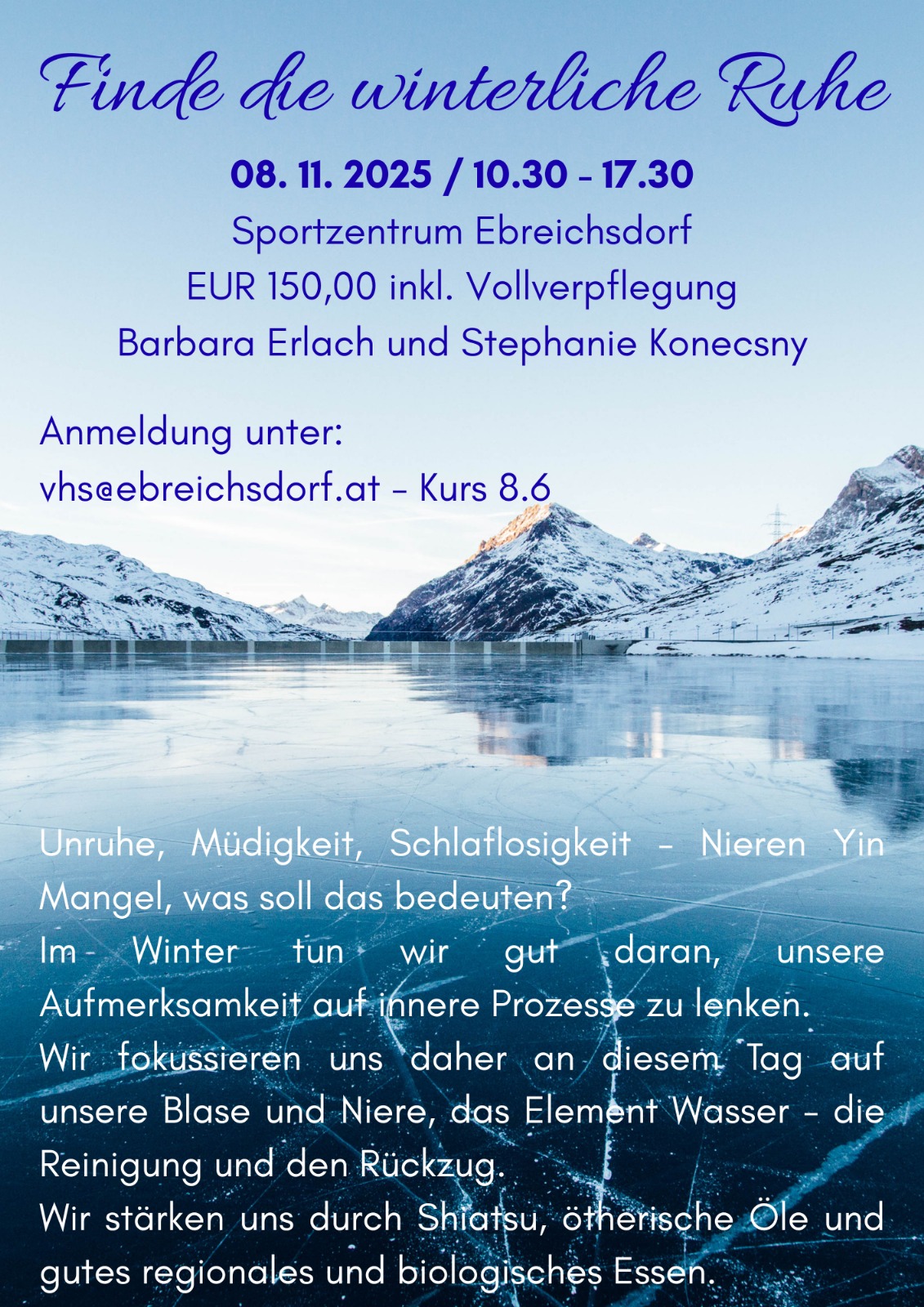 Finde die winterliche Ruhe Workshop VHS Ebreichsdorf